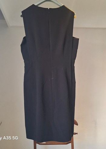 Kemerli Siyah Uzun Kolless Kadın Elbise - Görsel 2