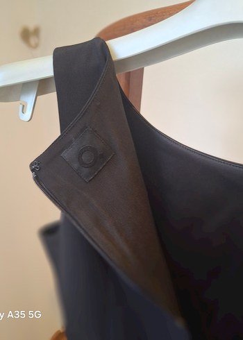 Kemerli Siyah Uzun Kolless Kadın Elbise - Görsel 8