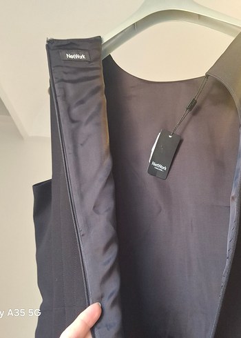 Kemerli Siyah Uzun Kolless Kadın Elbise - Görsel 5