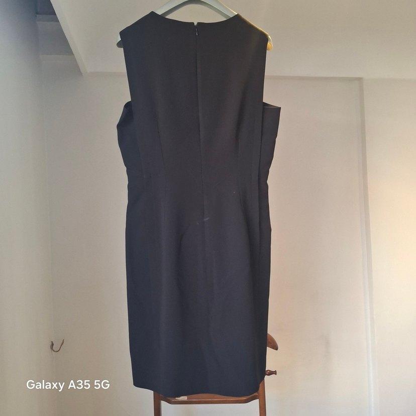 Kemerli Siyah Uzun Kolless Kadın Elbise - Görsel 2