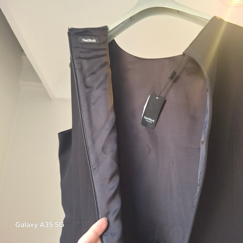 Kemerli Siyah Uzun Kolless Kadın Elbise - Görsel 5