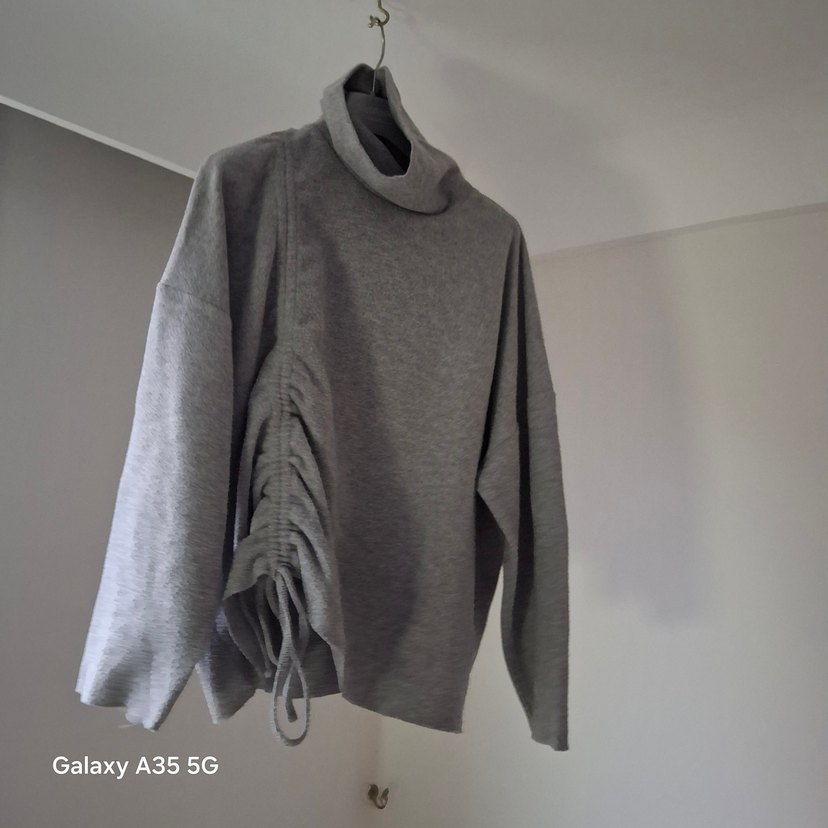 Boğazlı Triko Üst  Yan Büzgü Detaylı - Görsel 2