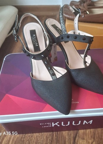 Siyah Yılan Desenli Tokalı İnce Topuklu Kadın Ayakkabı - Görsel 5