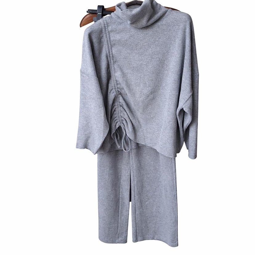 Gri Rahat Kesim Kadın Pantolon - Görsel 3