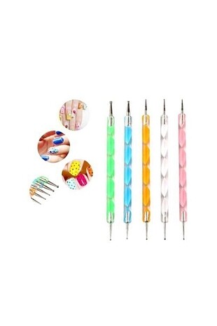 Tırnak Süsleme Nail Art Kalemi 5 Li Dot Seti