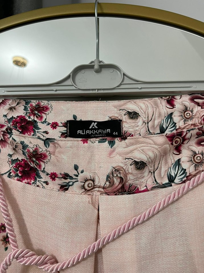 Pembe Çiçek Desenli Bohem Uzun Etek - Görsel 4
