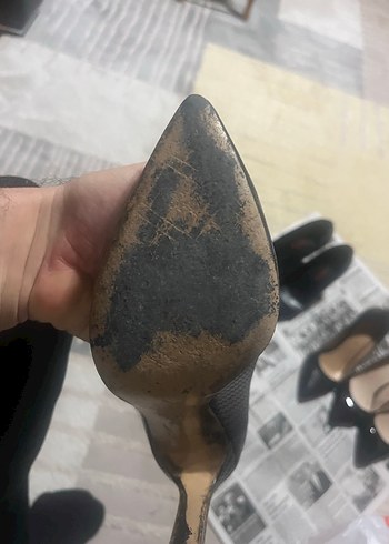 Yılan Desenli Siyah Blok Topuklu Stiletto - Görsel 2