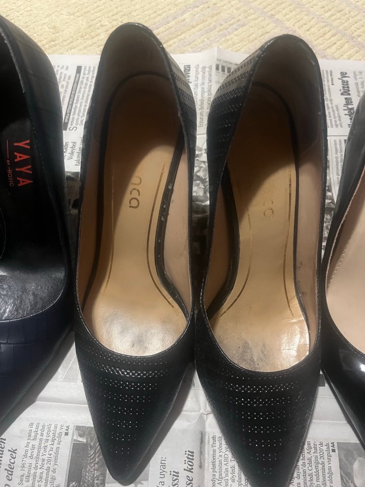 Yılan Desenli Siyah Blok Topuklu Stiletto - Görsel 3