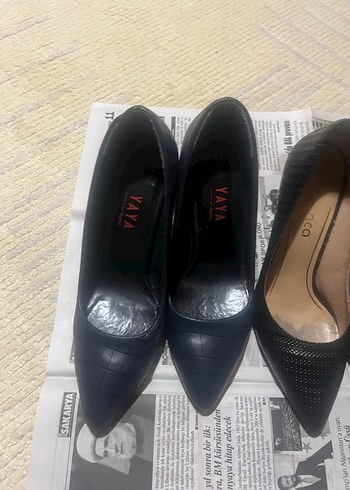 Yılan Desenli Siyah Topuklu Stiletto - Görsel 2