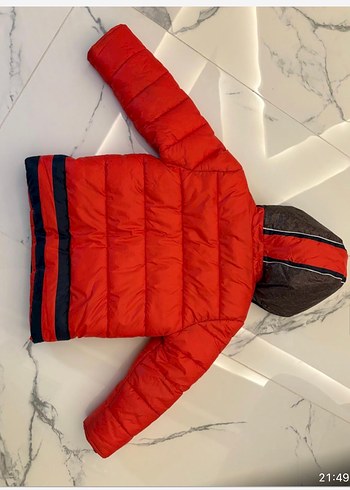 Kürklü Koyu Kırmızı Erkek Çocuk Mont - Görsel 2