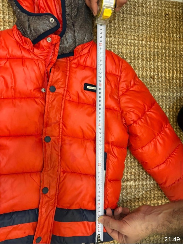 Kürklü Koyu Kırmızı Erkek Çocuk Mont - Görsel 3