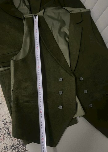 Düğmeli Erkek Kaban-Yelek Takım Kürk Yakalı - Görsel 5