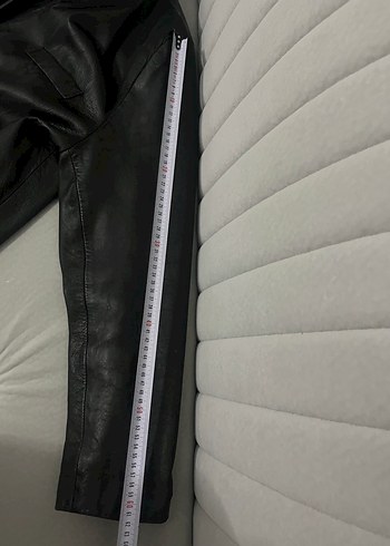 Siyah Deri Erkek Midi Uzunluk Ceket - Görsel 3