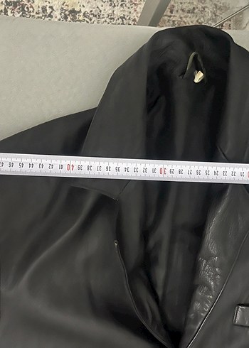 Siyah Deri Erkek Midi Uzunluk Ceket - Görsel 2