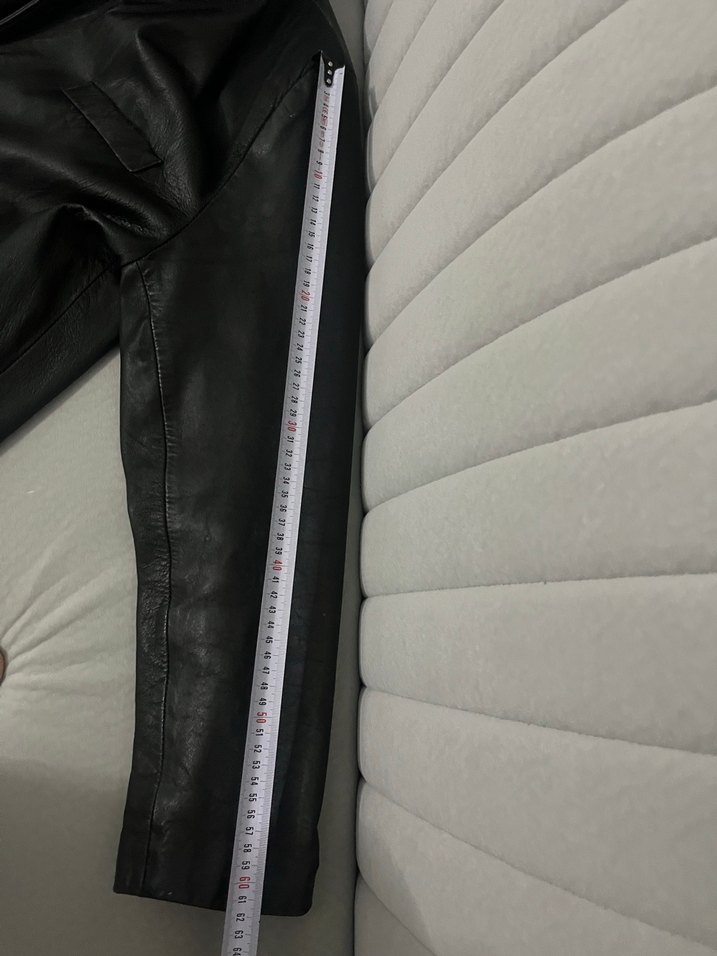 Siyah Deri Erkek Midi Uzunluk Ceket - Görsel 3