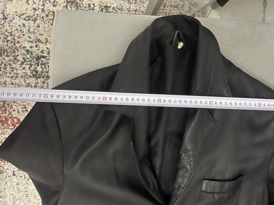 Siyah Deri Erkek Midi Uzunluk Ceket - Görsel 2