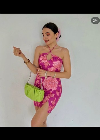 Diğer Pembe Mini Elbise