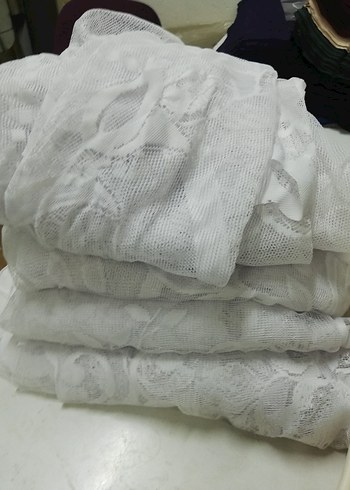 Beyaz Dantel Vintage Tül Dikilmemiş - Görsel 2