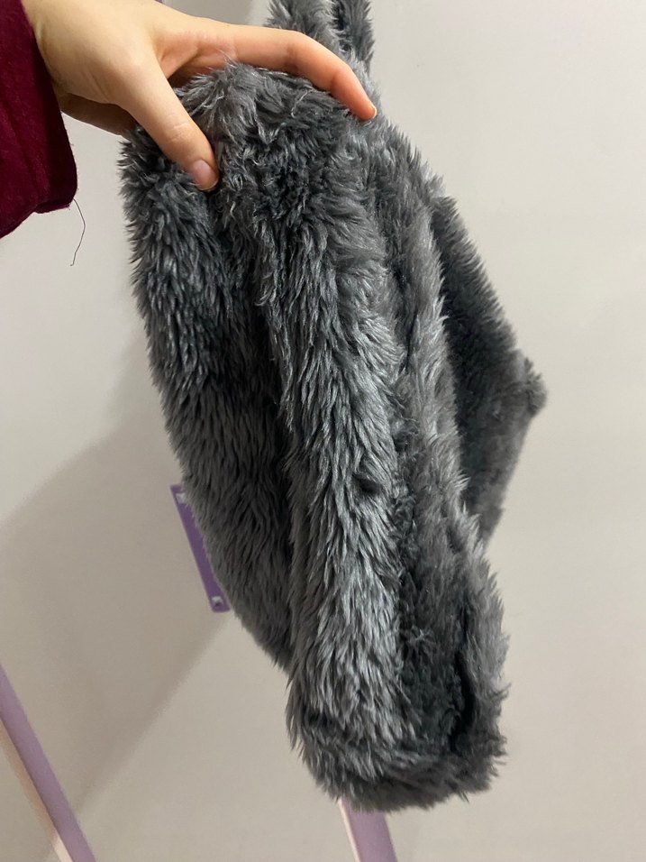 Gri Kürklü Kadın Çanta - Görsel 3