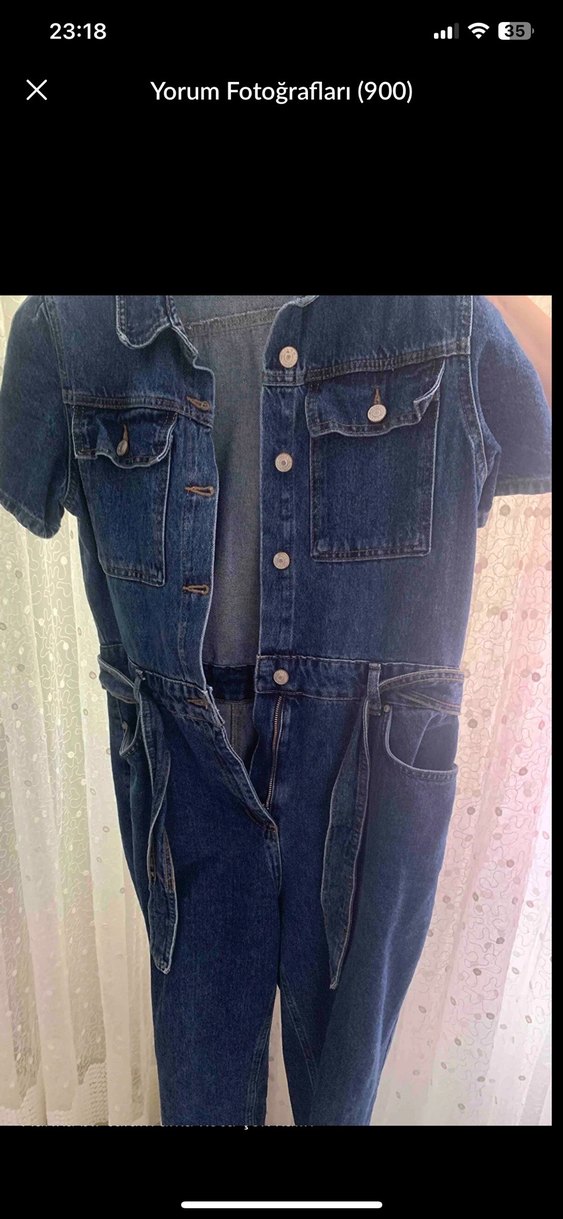 Kadın Denim Regular Fit Tulum milla mark - Görsel 4