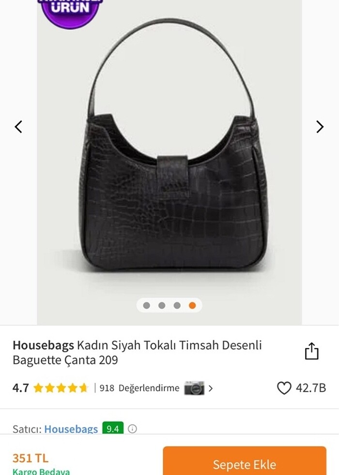 siyah kemerli baget housebags çanta - Görsel 3