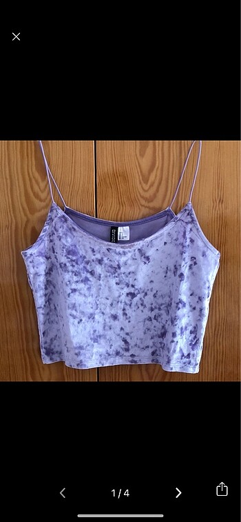 H&M kadife askılı bluz