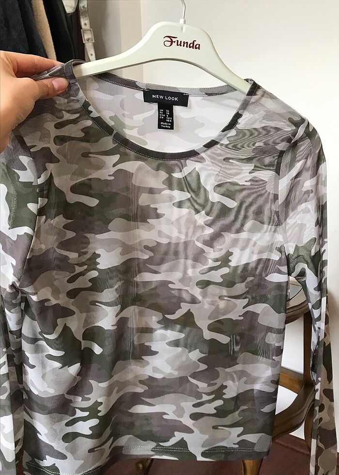 new look marka kamuflaj desenli üst - Görsel 2