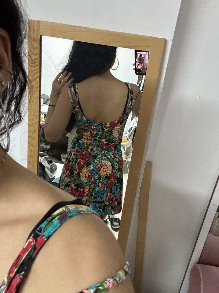 Çiçek Desenli  Mini Elbise - Görsel 3