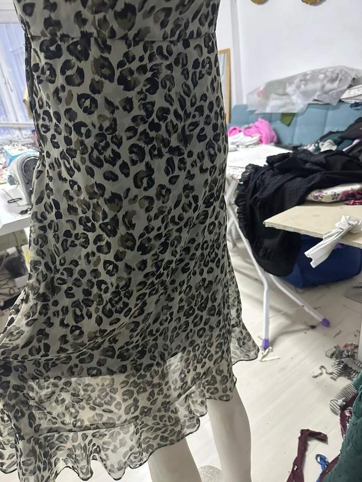Leopar desenli Elbise - Görsel 5