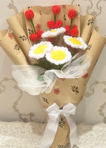 Bohem Örgü Çiçek Buketi - Görsel 5