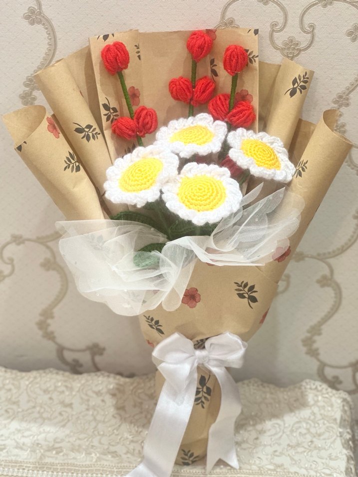 Bohem Örgü Çiçek Buketi - Görsel 4