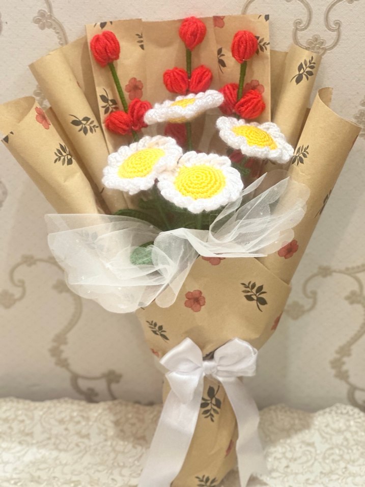 Bohem Örgü Çiçek Buketi - Görsel 5