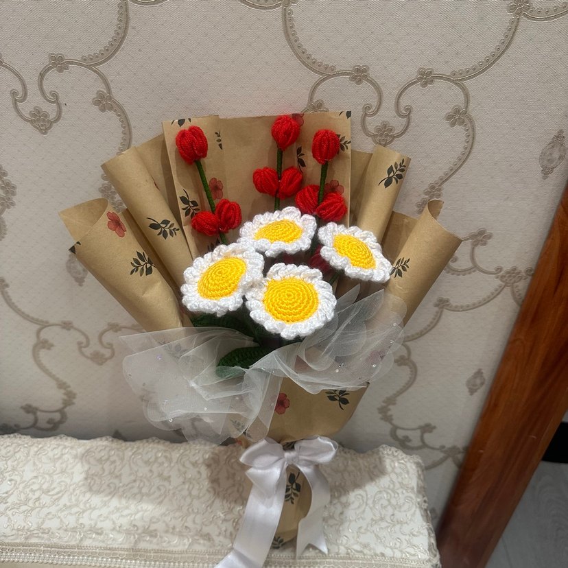 Bohem Örgü Çiçek Buketi - Görsel 2