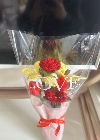 Bohem Örgü Çiçek Buketi - Görsel 3