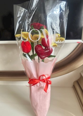 Bohem Örgü Çiçek Buketi - Görsel 2