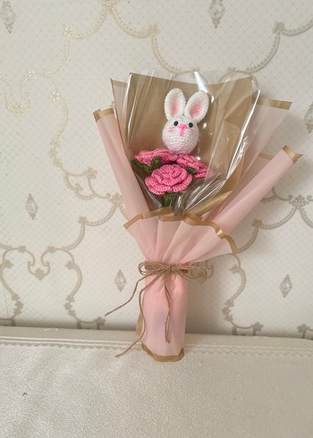 Pembe Tavşanlı Peluş Oyuncak Buketi - Görsel 5