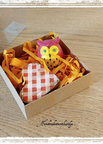 Bohem Tarzda El Yapımı Baykuş ve Kalp kartvizitlik - Görsel 9