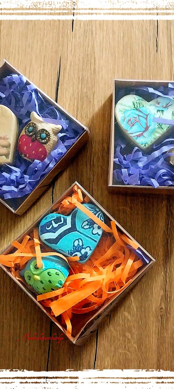 Bohem Tarzda El Yapımı Baykuş ve Kalp kartvizitlik - Görsel 4