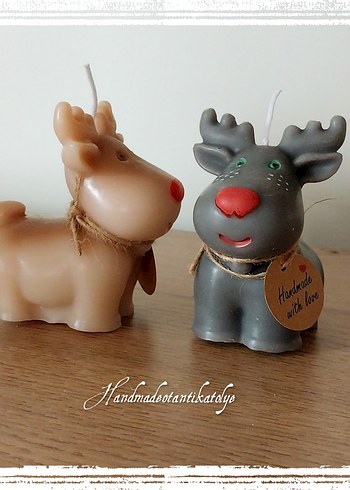 Renkli Geyik Şeklinde Mumlar - Görsel 2