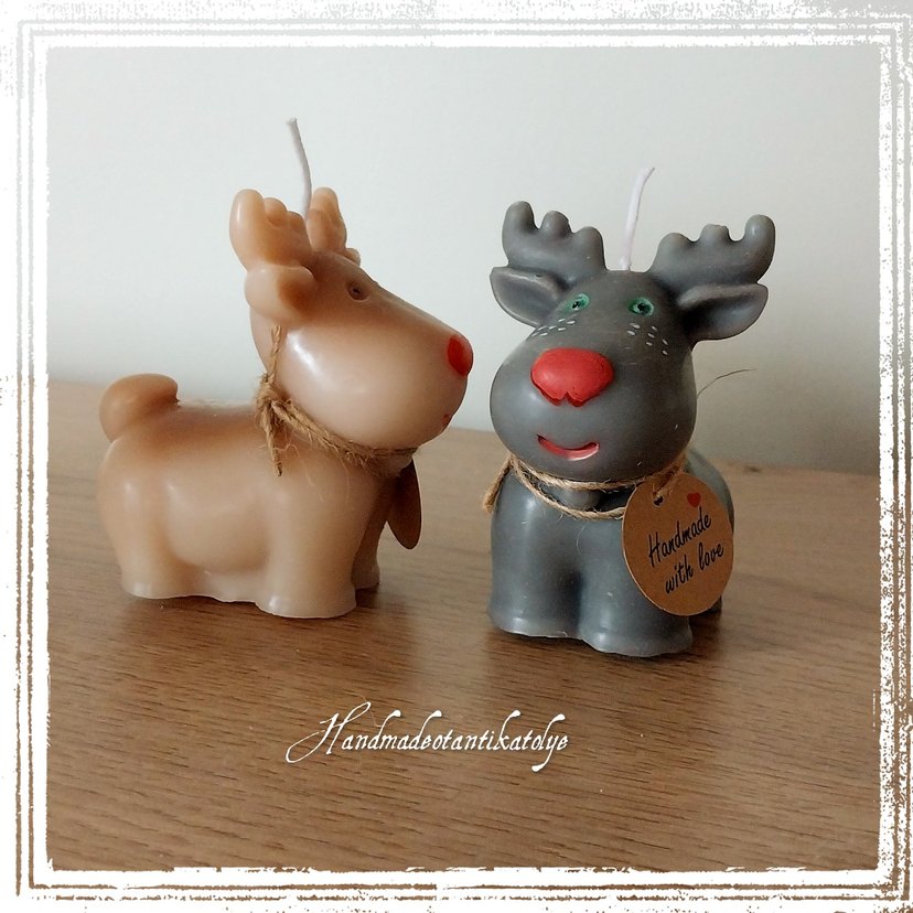 Renkli Geyik Şeklinde Mumlar - Görsel 2