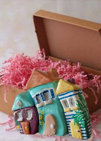 Renkli  Ev Figürleri dekoratif objeler - Görsel 3