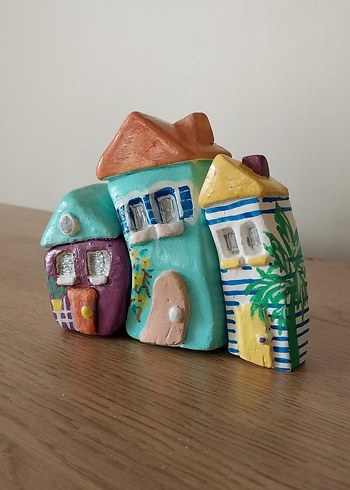 Renkli  Ev Figürleri dekoratif objeler - Görsel 2