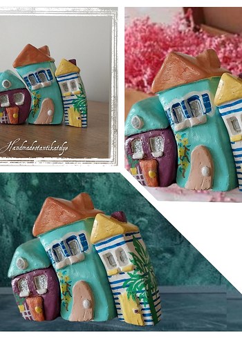 Renkli  Ev Figürleri dekoratif objeler - Görsel 4