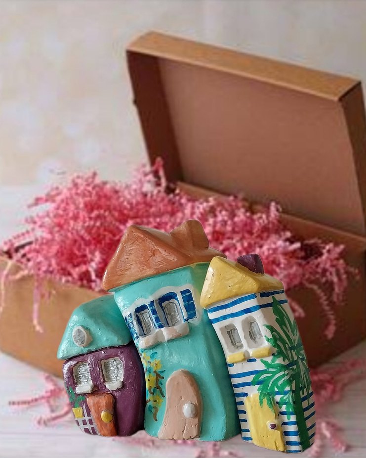 Renkli  Ev Figürleri dekoratif objeler - Görsel 3