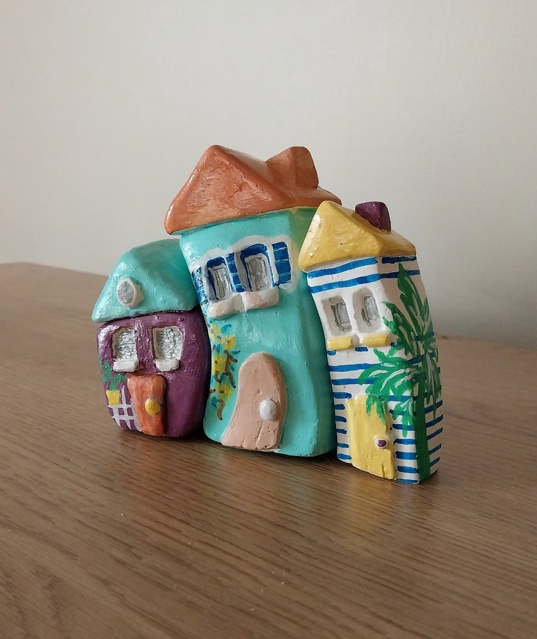 Renkli  Ev Figürleri dekoratif objeler - Görsel 2