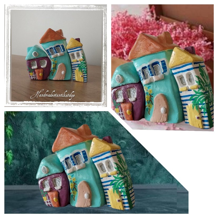 Renkli  Ev Figürleri dekoratif objeler - Görsel 4