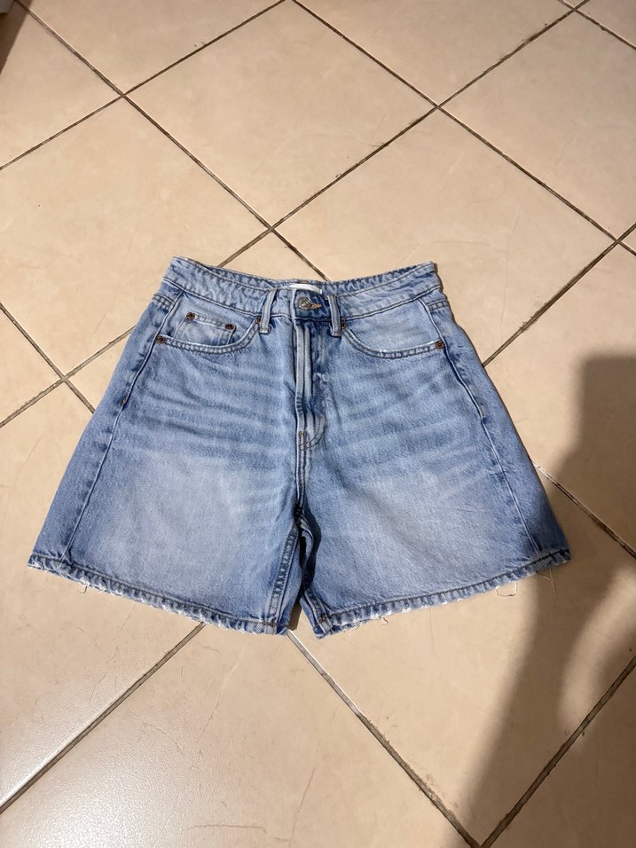 Kadın Zara  Mid rise Denim Şort - Görsel 4