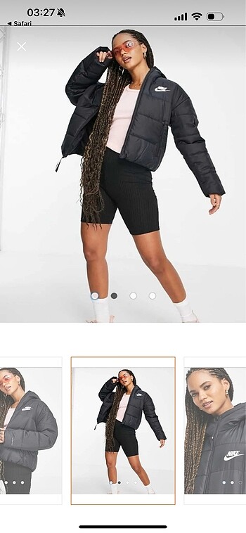 Nike siyah şişme mont