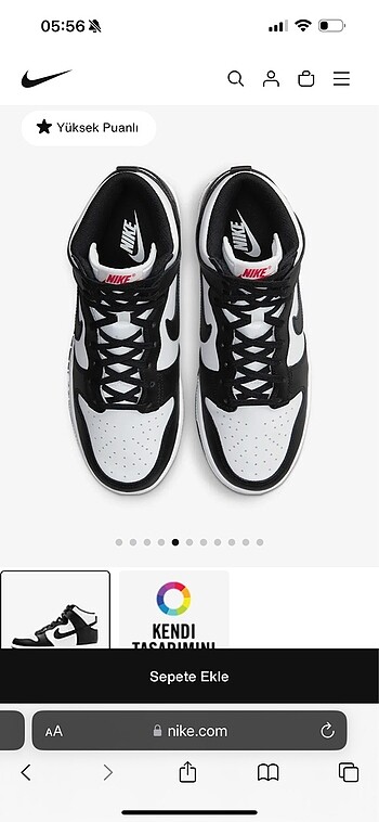 37 Beden Nike dunk high siyah beyaz spor