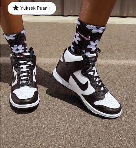 Nike Nike dunk high siyah beyaz spor